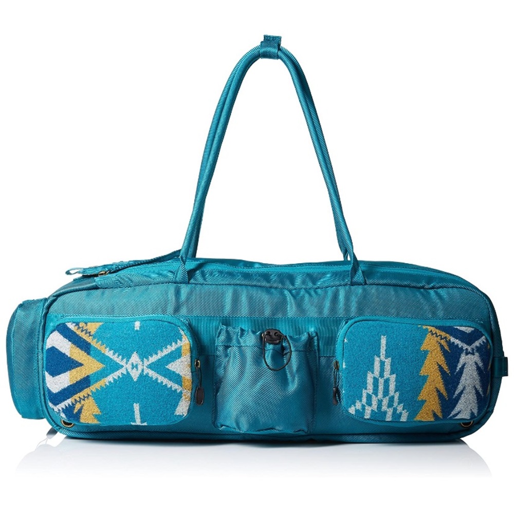 Turquoise Pendleton yoga bag /gym bag